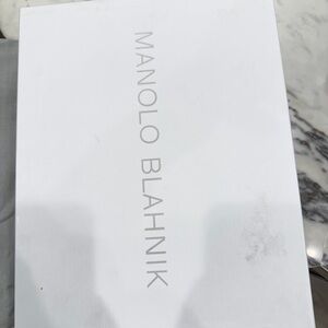 Manolo Blahnik Elegant White Box with shoe bag.